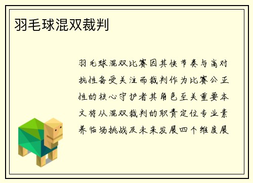羽毛球混双裁判